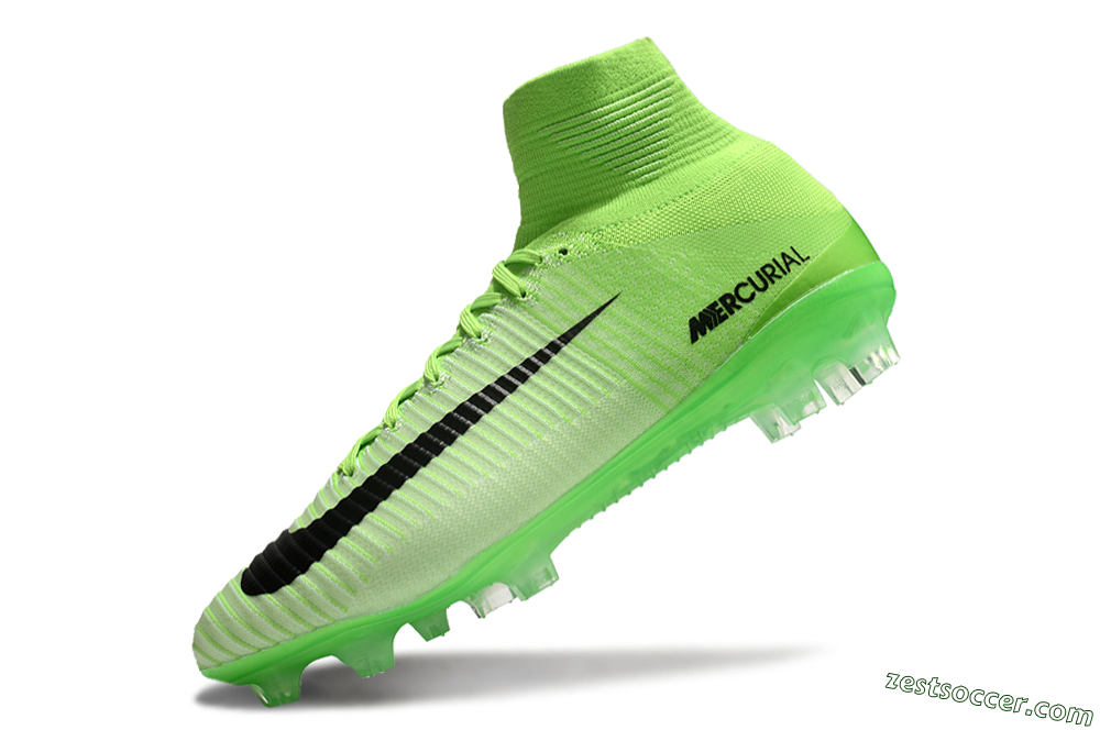 Nike Zoom Superfly 5 Elite FG High-Tops Soccer Cleats - Yellow/Black 5