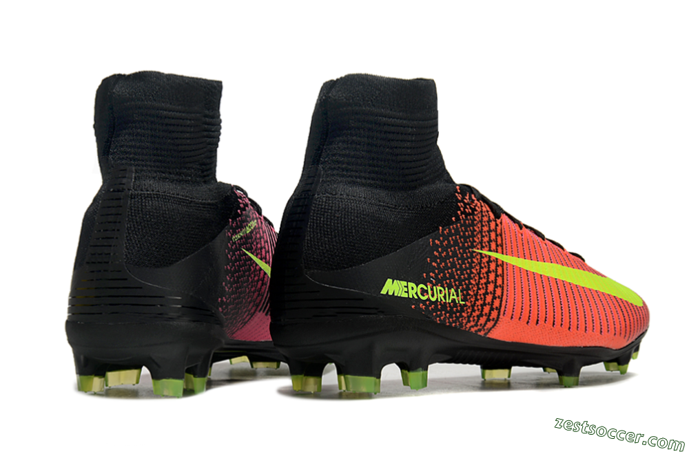 Nike Zoom Superfly 5 Elite FG High-Tops Soccer Cleats - Red/Black/Yellow 6