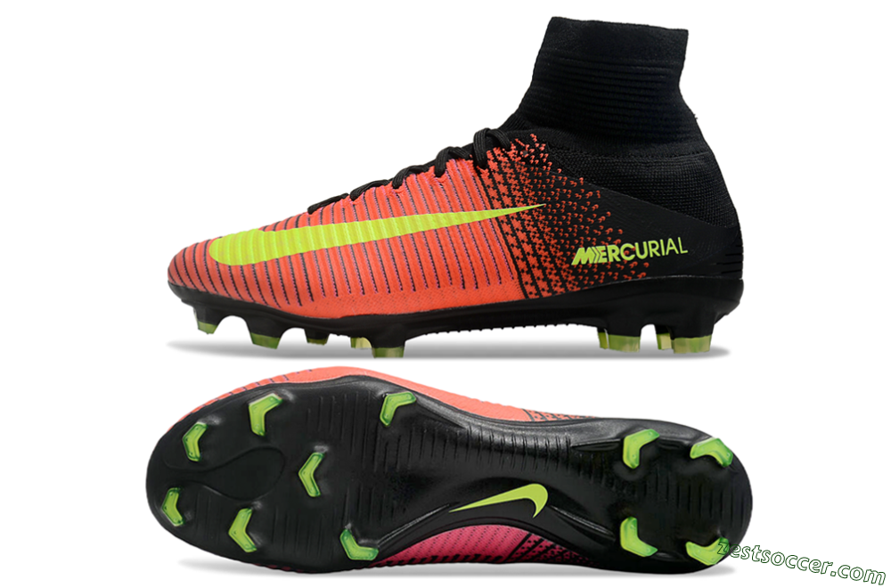 Nike Zoom Superfly 5 Elite FG High-Tops Soccer Cleats - Red/Black/Yellow 1