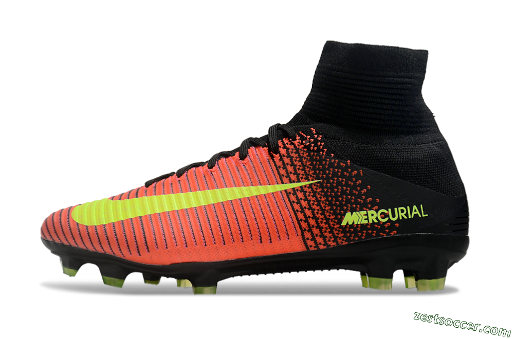 Nike Zoom Superfly 5 Elite FG High-Tops Soccer Cleats - Red/Black/Yellow 2