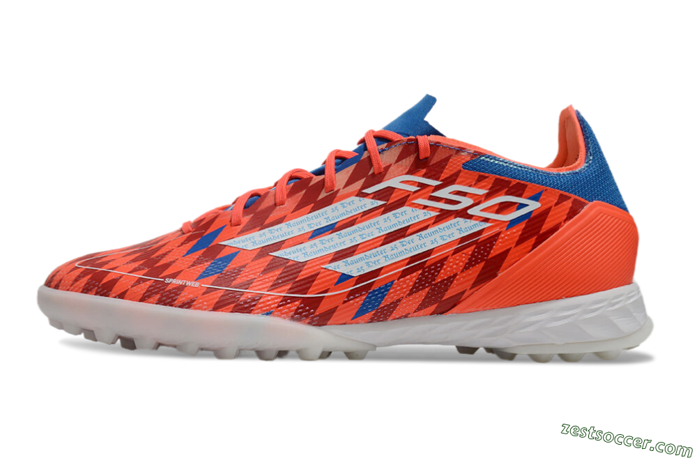Adidas F50 Pro TF Low-Tops Soccer Shoes - Red/White/Blue 2