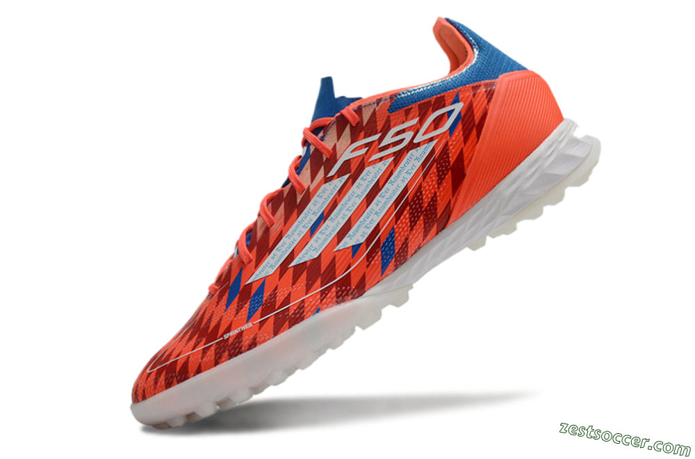 Adidas F50 Pro TF Low-Tops Soccer Shoes - Red/White/Blue 5