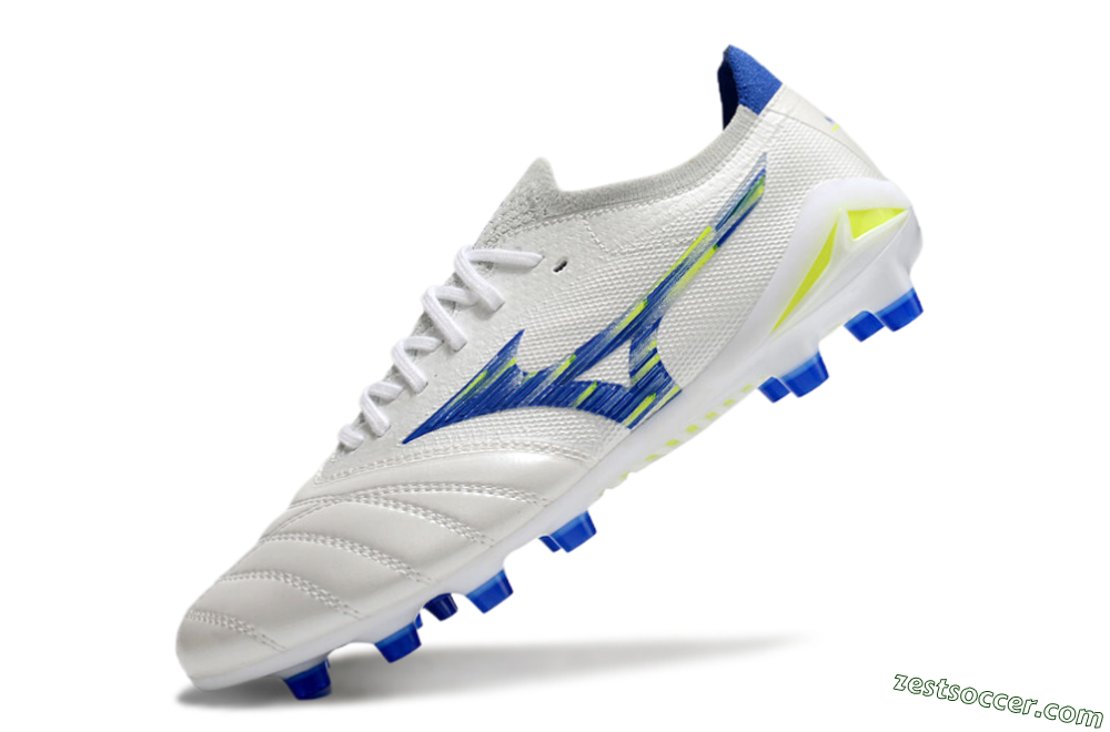 Mizuno Morelia Neo 4 FG Low-Tops Soccer Cleats - White/Blue/Yellow 5