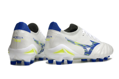 Mizuno Morelia Neo 4 FG Low-Tops Soccer Cleats - White/Blue/Yellow