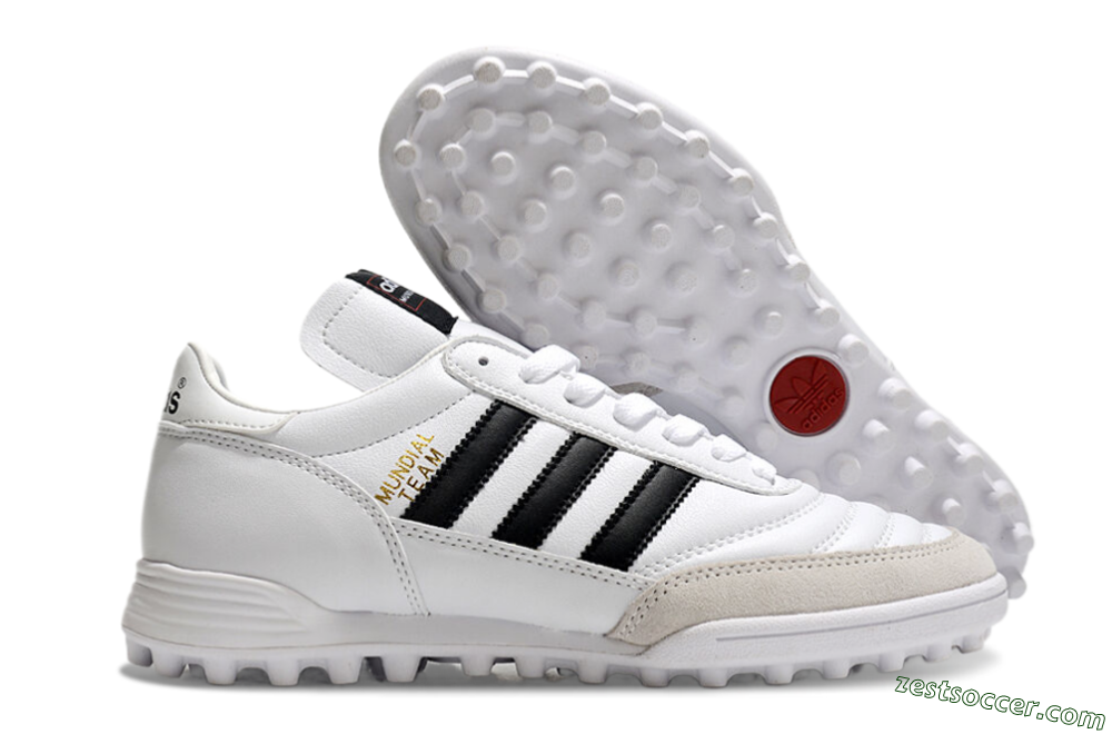 Adidas Mundial Team Astro TF Low-Tops Soccer Shoes - White/Black/Gold 0