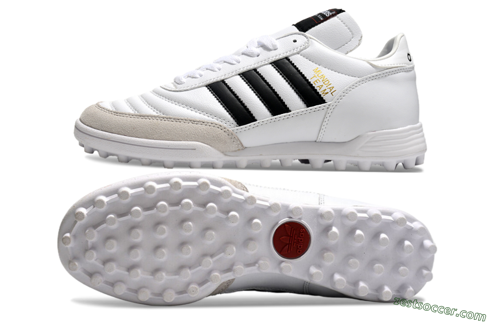 Adidas Mundial Team Astro TF Low-Tops Soccer Shoes - White/Black/Gold 1