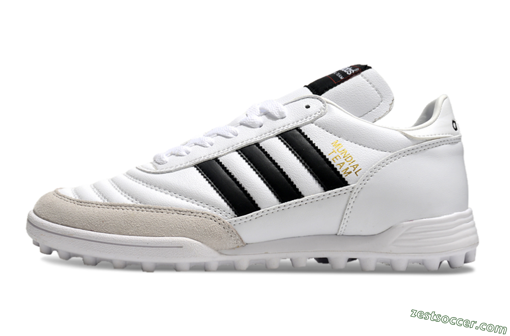 Adidas Mundial Team Astro TF Low-Tops Soccer Shoes - White/Black/Gold 2