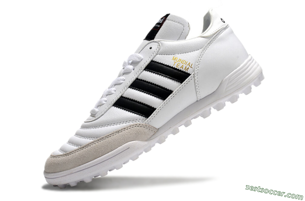 Adidas Mundial Team Astro TF Low-Tops Soccer Shoes - White/Black/Gold 5