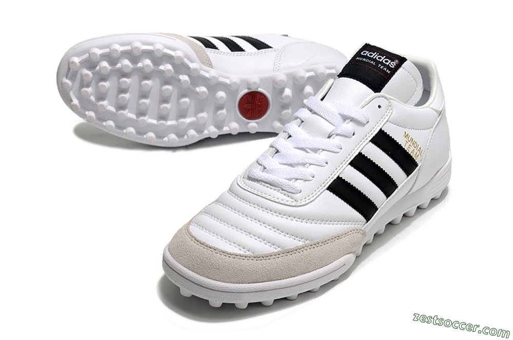 Adidas Mundial Team Astro TF Low-Tops Soccer Shoes - White/Black/Gold 3