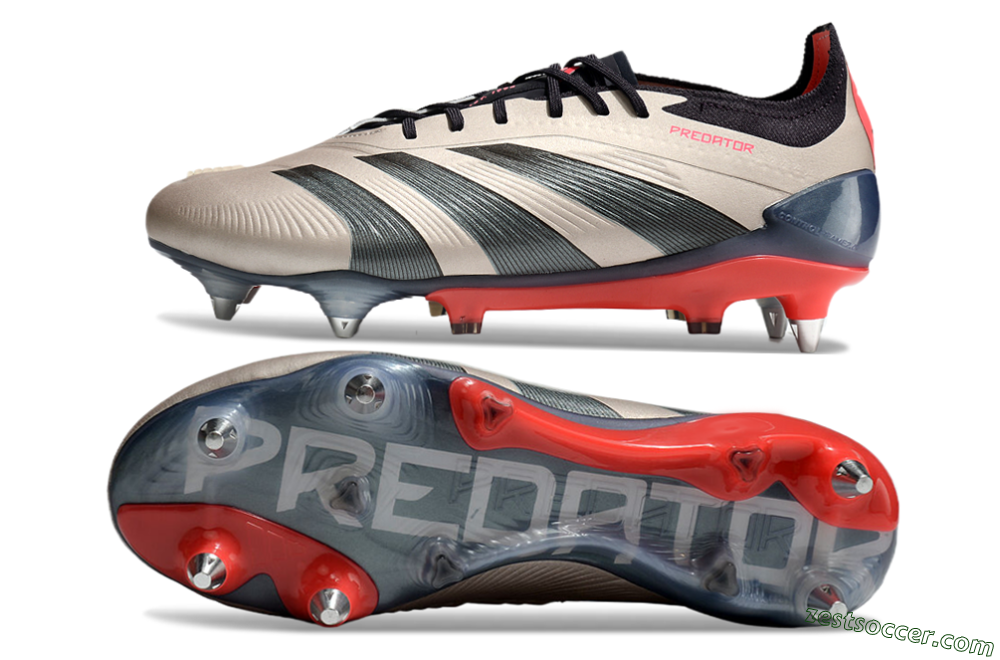 Adidas Predator 24 Elite SG Low-Tops Soccer Cleats - Gold/Blue/Red 1