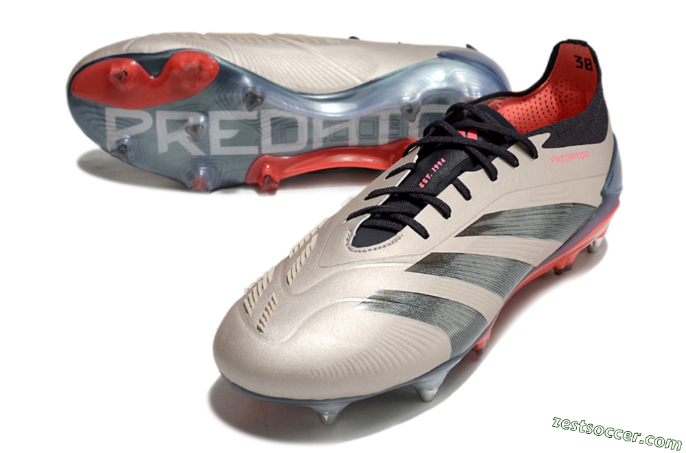 Adidas Predator 24 Elite SG Low-Tops Soccer Cleats - Gold/Blue/Red 3