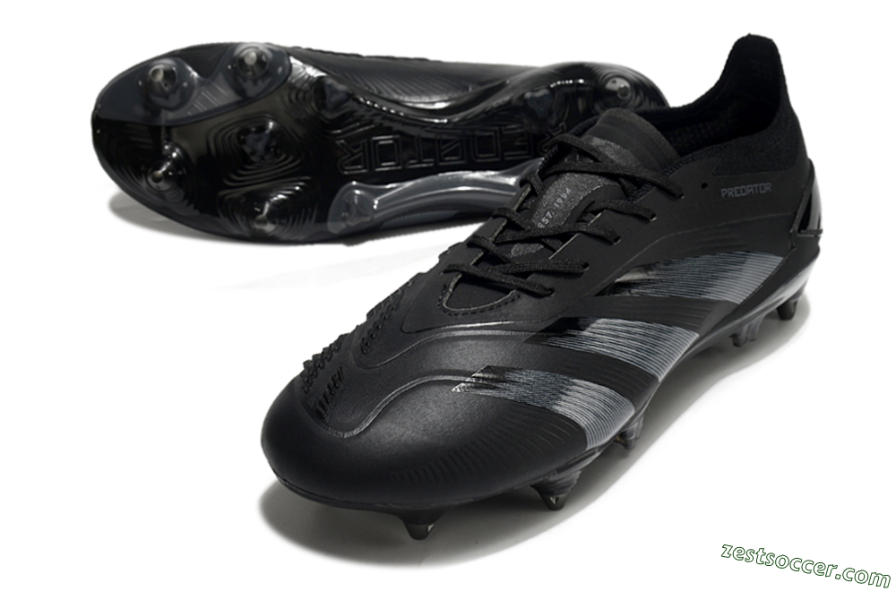 Adidas Predator 24 Elite SG Low-Tops Soccer Cleats - Black/Silver 3