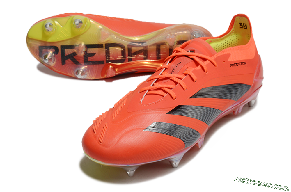 Adidas Predator 24 Elite SG Low-Tops Soccer Cleats - Red/Black/Yellow 3