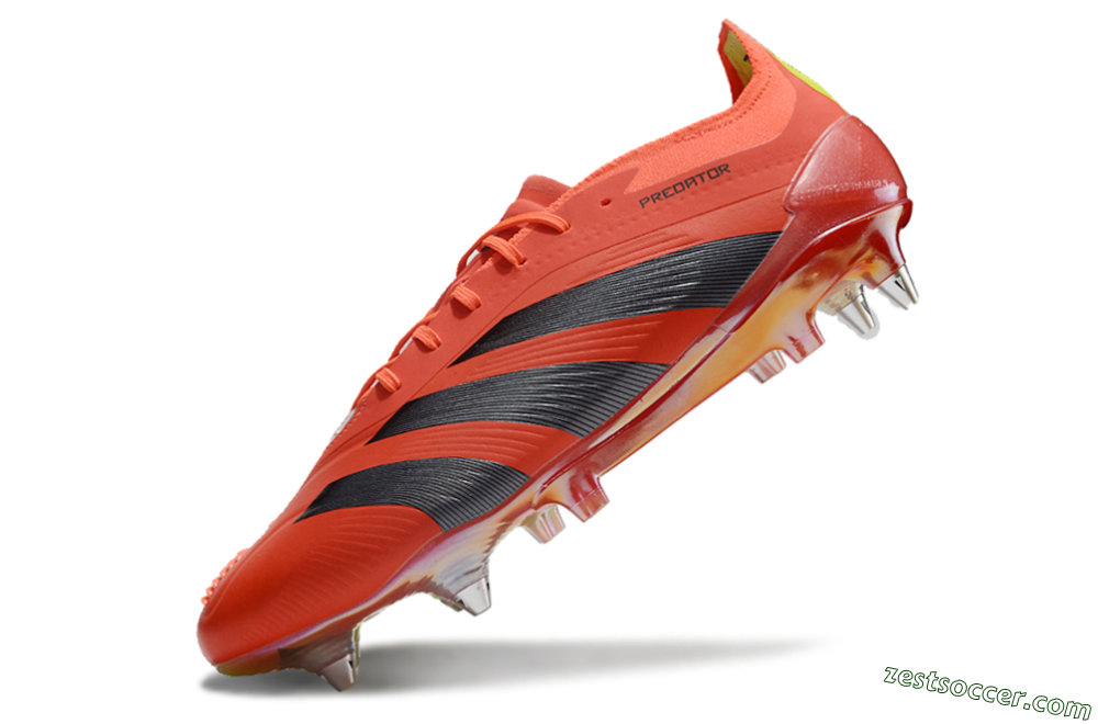Adidas Predator 24 Elite SG Low-Tops Soccer Cleats - Red/Black/Yellow 5