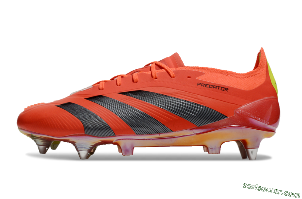 Adidas Predator 24 Elite SG Low-Tops Soccer Cleats - Red/Black/Yellow 2