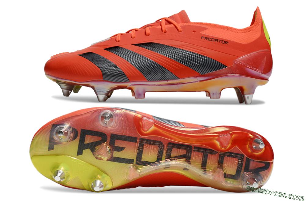 Adidas Predator 24 Elite SG Low-Tops Soccer Cleats - Red/Black/Yellow 1