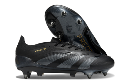 Adidas Predator 24 Elite SG Low-Tops Soccer Cleats - Black/Silver/Gold