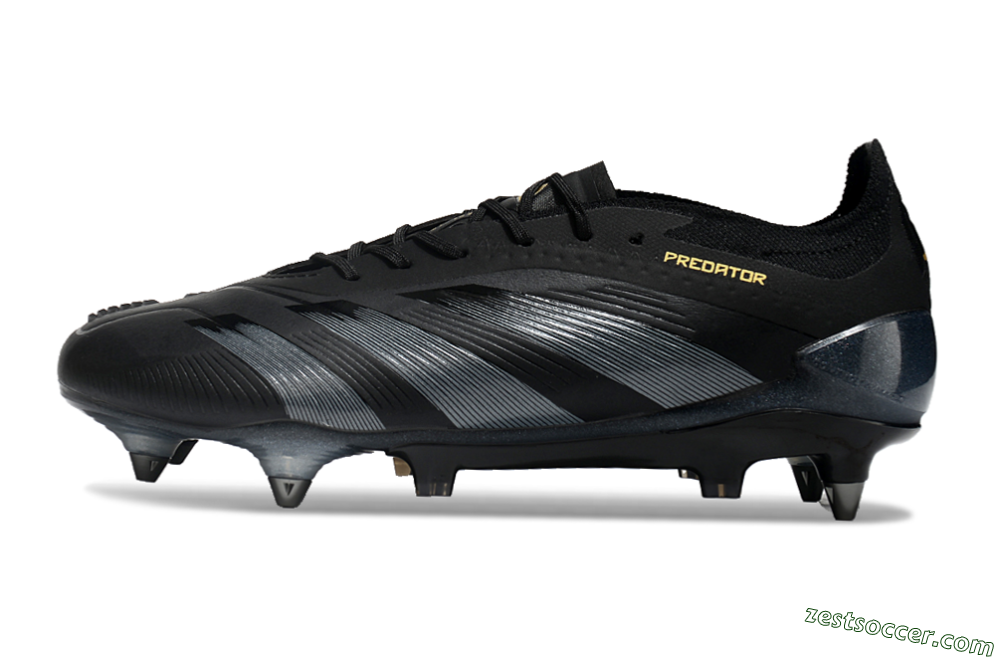 Adidas Predator 24 Elite SG Low-Tops Soccer Cleats - Black/Silver/Gold 0