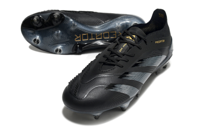Adidas Predator 24 Elite SG Low-Tops Soccer Cleats - Black/Silver/Gold