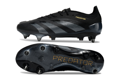 Adidas Predator 24 Elite SG Low-Tops Soccer Cleats - Black/Silver/Gold