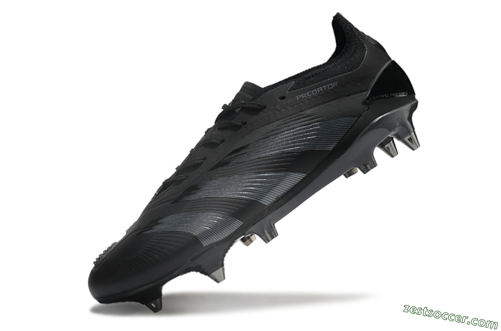 Adidas Predator 24 Elite SG Low-Tops Soccer Cleats - Black/Silver/Gold 6