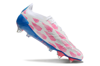 Adidas Predator 24 Elite SG Low-Tops Soccer Cleats - White/Pink/Blue