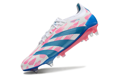 Adidas Predator 24 Elite SG Low-Tops Soccer Cleats - White/Pink/Blue