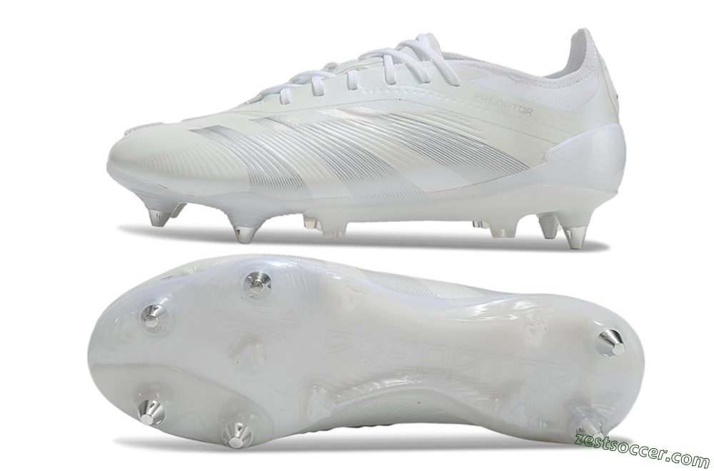 Adidas Predator 24 Elite SG Low-Tops Soccer Cleats - Beige/White/Silver 1