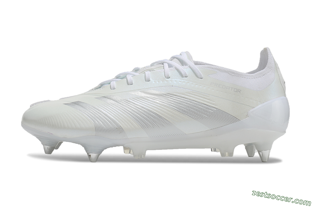 Adidas Predator 24 Elite SG Low-Tops Soccer Cleats - Beige/White/Silver 2