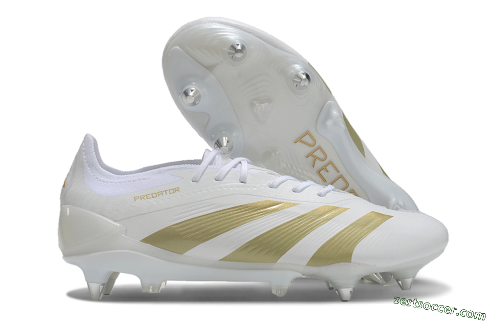 Adidas Predator 24 Elite SG Low-Tops Soccer Cleats - Beige/White/Gold 0