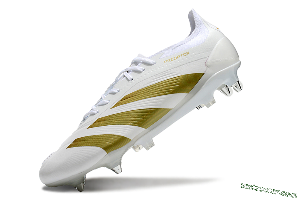 Adidas Predator 24 Elite SG Low-Tops Soccer Cleats - Beige/White/Gold 4