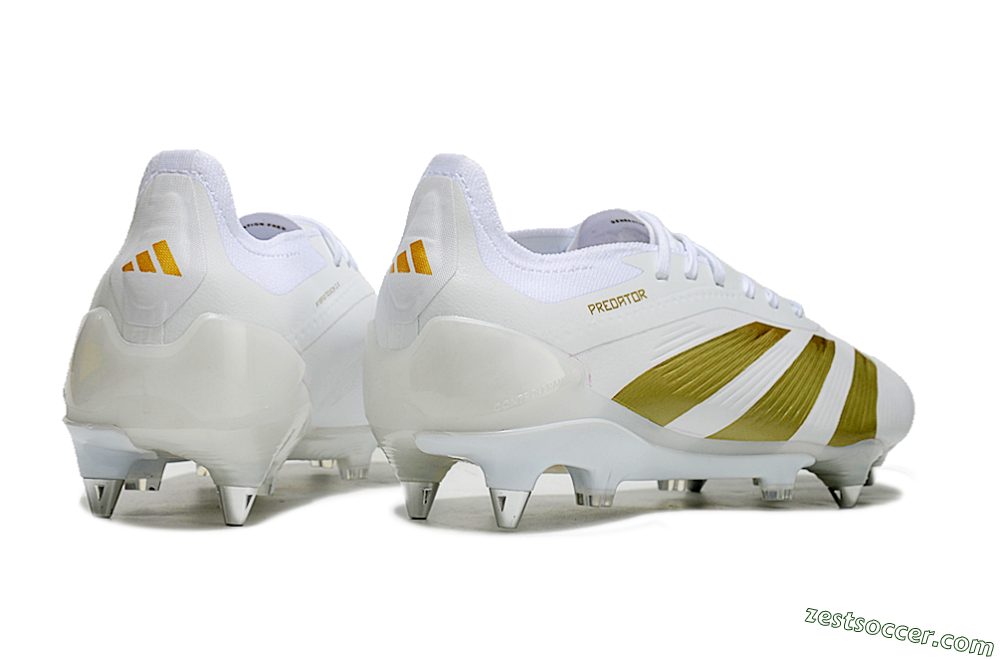 Adidas Predator 24 Elite SG Low-Tops Soccer Cleats - Beige/White/Gold 5