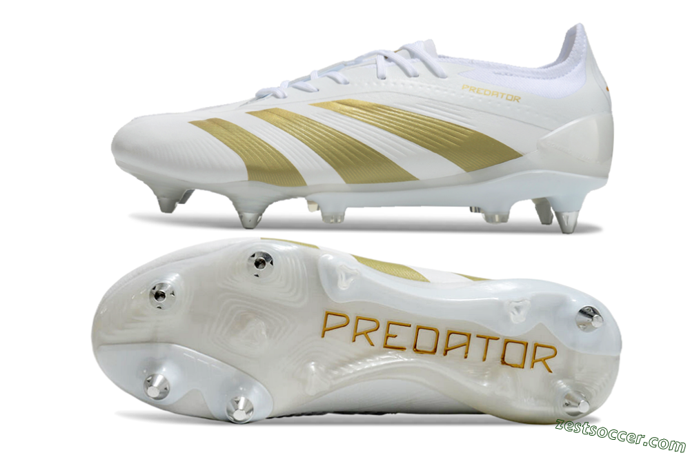 Adidas Predator 24 Elite SG Low-Tops Soccer Cleats - Beige/White/Gold 1
