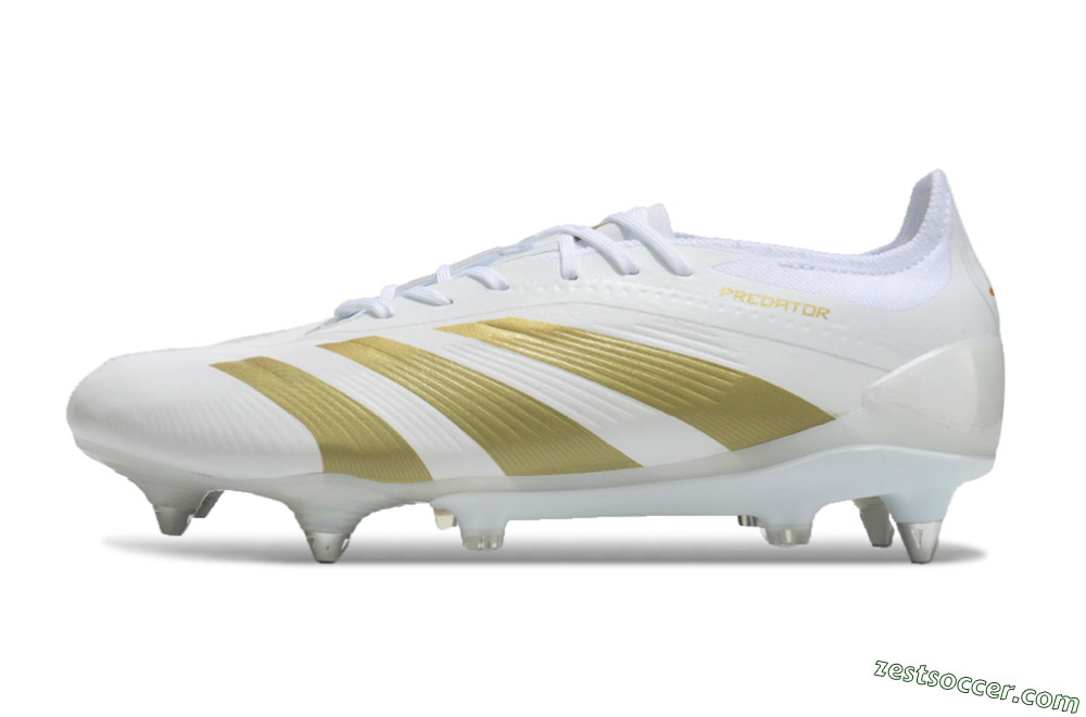Adidas Predator 24 Elite SG Low-Tops Soccer Cleats - Beige/White/Gold 2