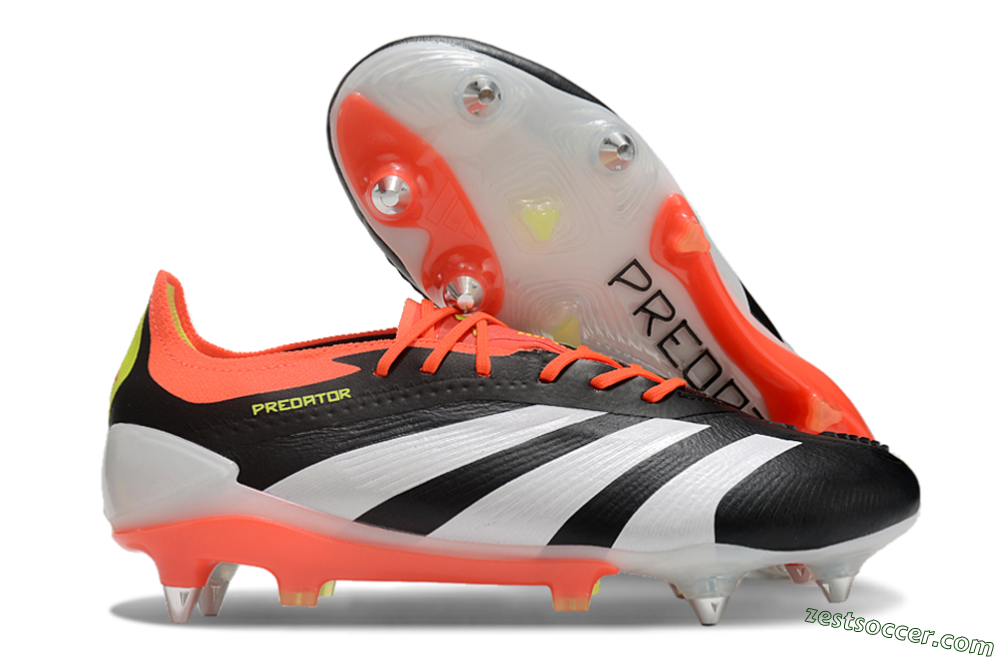 Adidas Predator 24 Elite SG Low-Tops Soccer Cleats - Black/White/Red 0