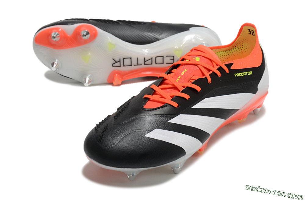 Adidas Predator 24 Elite SG Low-Tops Soccer Cleats - Black/White/Red 3