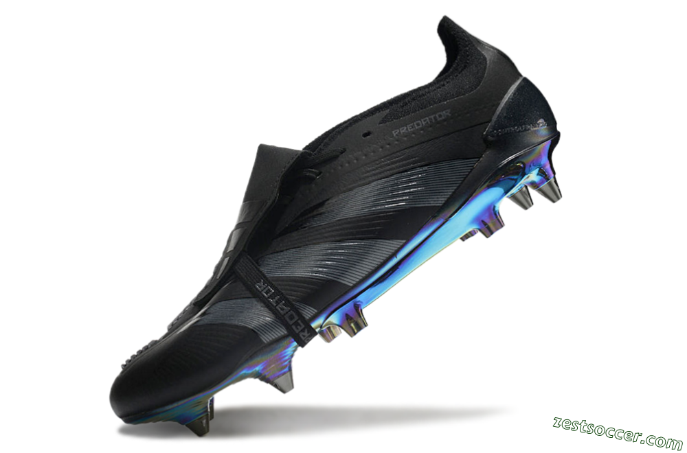 Adidas Predator Elite Foldover Tongue SG Low-Tops Soccer Cleats - Black/Silver/Gold 5