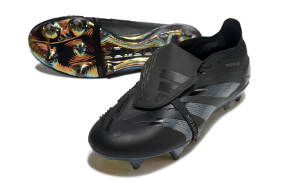 Adidas Predator Elite Foldover Tongue SG Low-Tops Soccer Cleats - Black/Silver/Gold
