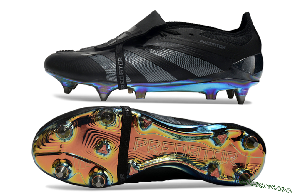 Adidas Predator Elite Foldover Tongue SG Low-Tops Soccer Cleats - Black/Silver/Gold 1