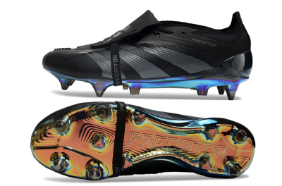 Adidas Predator Elite Foldover Tongue SG Low-Tops Soccer Cleats - Black/Silver/Gold
