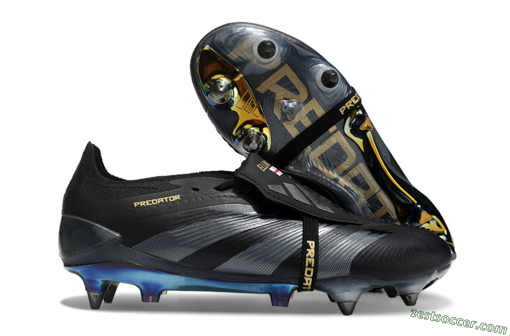 Adidas Predator Elite Foldover Tongue SG Low-Tops Soccer Cleats - Black/Silver/Gold 0