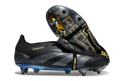 Adidas Predator Elite Foldover Tongue SG Low-Tops Soccer Cleats - Black/Silver/Gold