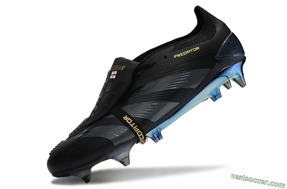 Adidas Predator Elite Foldover Tongue SG Low-Tops Soccer Cleats - Black/Silver/Gold 5