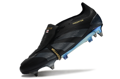Adidas Predator Elite Foldover Tongue SG Low-Tops Soccer Cleats - Black/Silver/Gold
