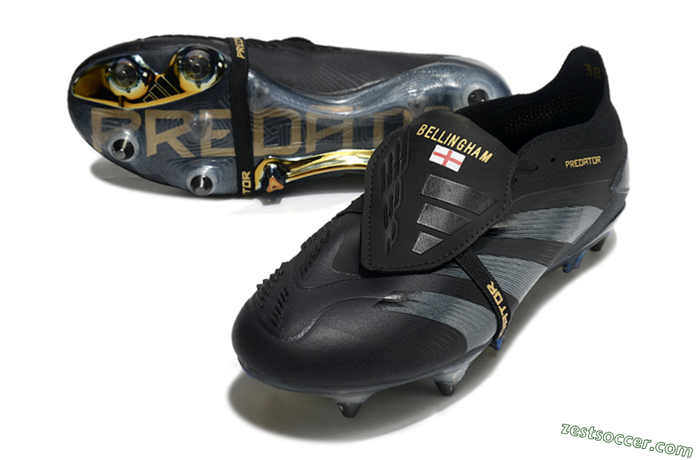Adidas Predator Elite Foldover Tongue SG Low-Tops Soccer Cleats - Black/Silver/Gold 3