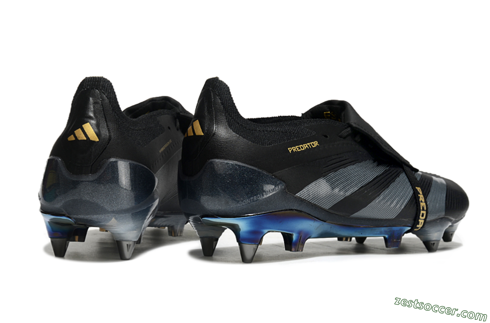 Adidas Predator Elite Foldover Tongue SG Low-Tops Soccer Cleats - Black/Silver/Gold 6