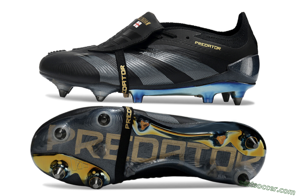 Adidas Predator Elite Foldover Tongue SG Low-Tops Soccer Cleats - Black/Silver/Gold 1