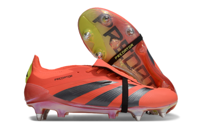 Adidas Predator Elite Foldover Tongue SG Low-Tops Soccer Cleats - Red/Black/Yellow