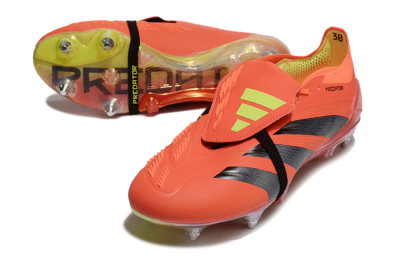 Adidas Predator Elite Foldover Tongue SG Low-Tops Soccer Cleats - Red/Black/Yellow