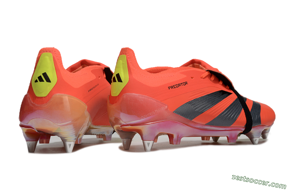 Adidas Predator Elite Foldover Tongue SG Low-Tops Soccer Cleats - Red/Black/Yellow 6